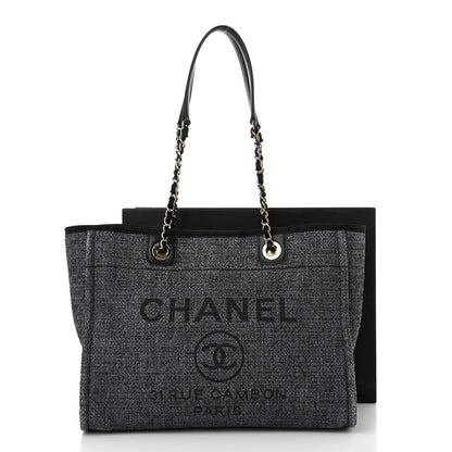 Chanel Lurex Boucle Small Deauville Tote Black 11 of 11