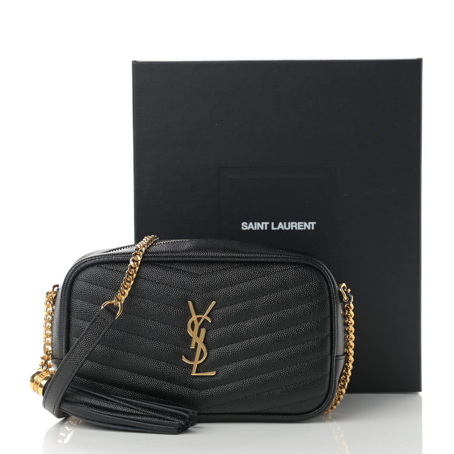Saint Laurent Grain De Poudre Matelasse Monogram Mini Lou Camera Bag Black 11 of 11