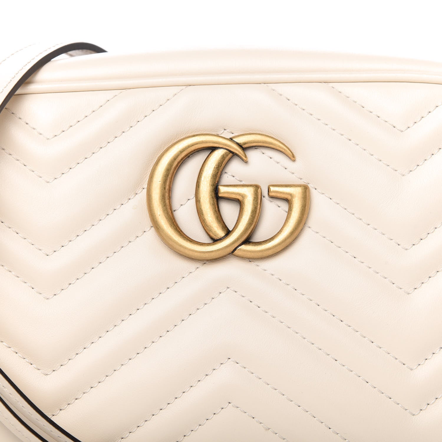 Gucci Calfskin Matelasse Small GG Marmont Chain Shoulder Bag White 10 of 10