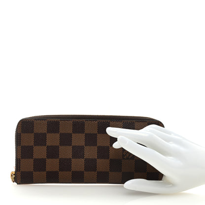 Louis Vuitton Damier Ebene Clemence Wallet Rose Ballerine 2 of 7