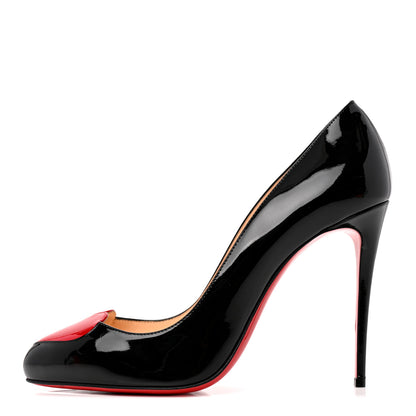 Christian Louboutin Patent Doracora 100 Pumps 39.5 Black Red 1 of 9