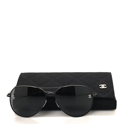 Chanel Aviator CC Sunglasses 4189-T-Q Black 7 of 7