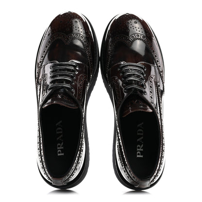 Prada Spazzolato Fume Brogue Derby Loafers 39 Bruciato 2 of 9