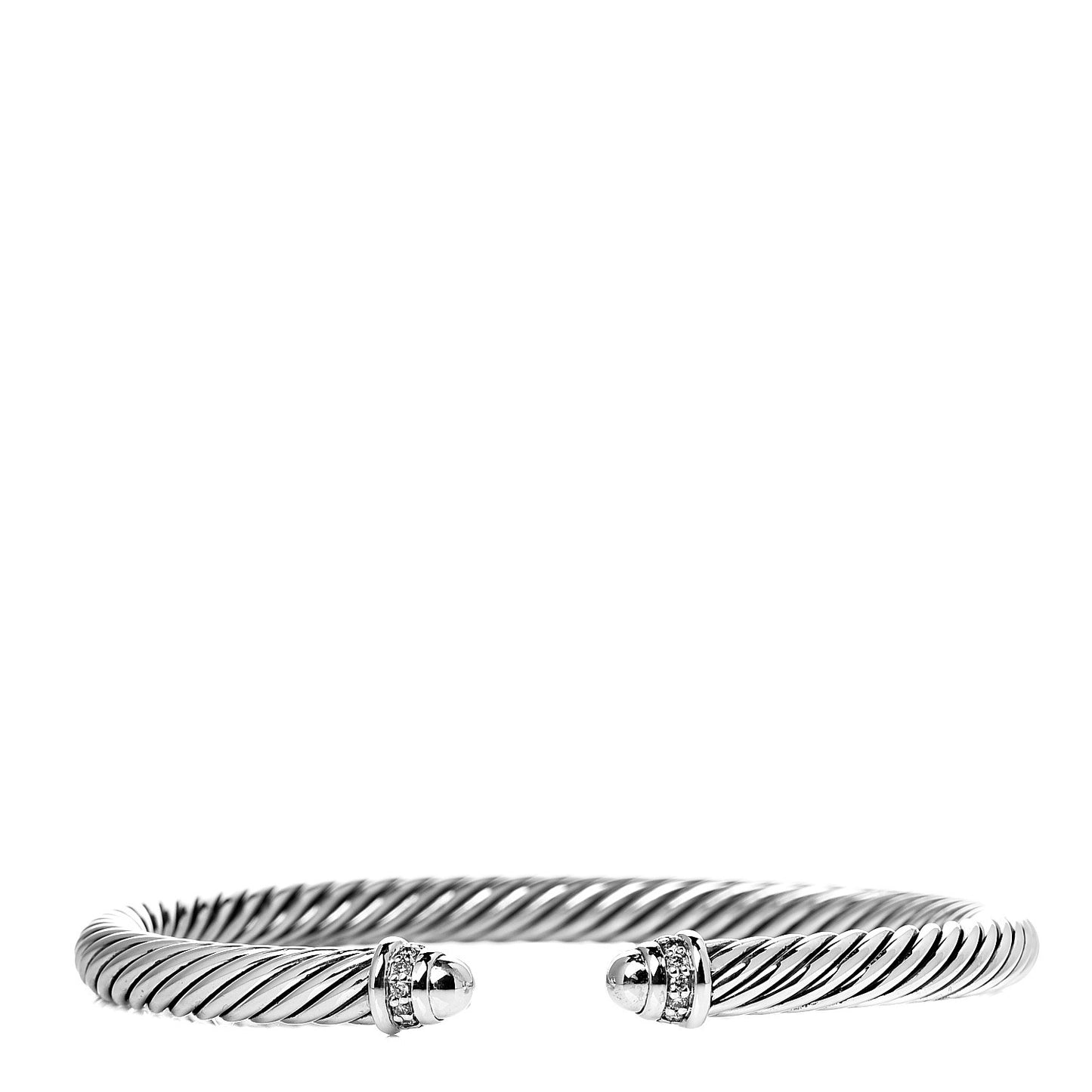 Sterling Silver Diamond 5mm Cable Classics Dome Bracelet