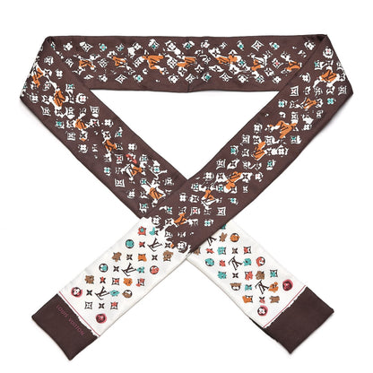 Louis Vuitton Silk Monogram Splash Bandeau Marron 1 of 6