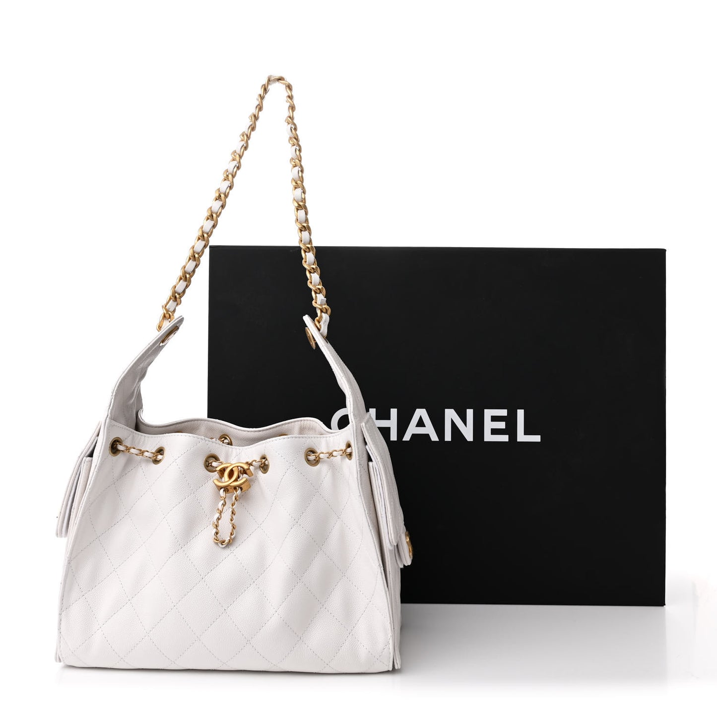Caviar Quilted Small Chanel 25 Handbag White