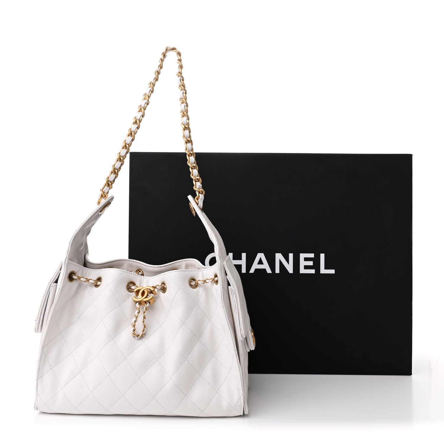 Chanel Caviar Quilted Small Chanel 25 Handbag White 11 of 11