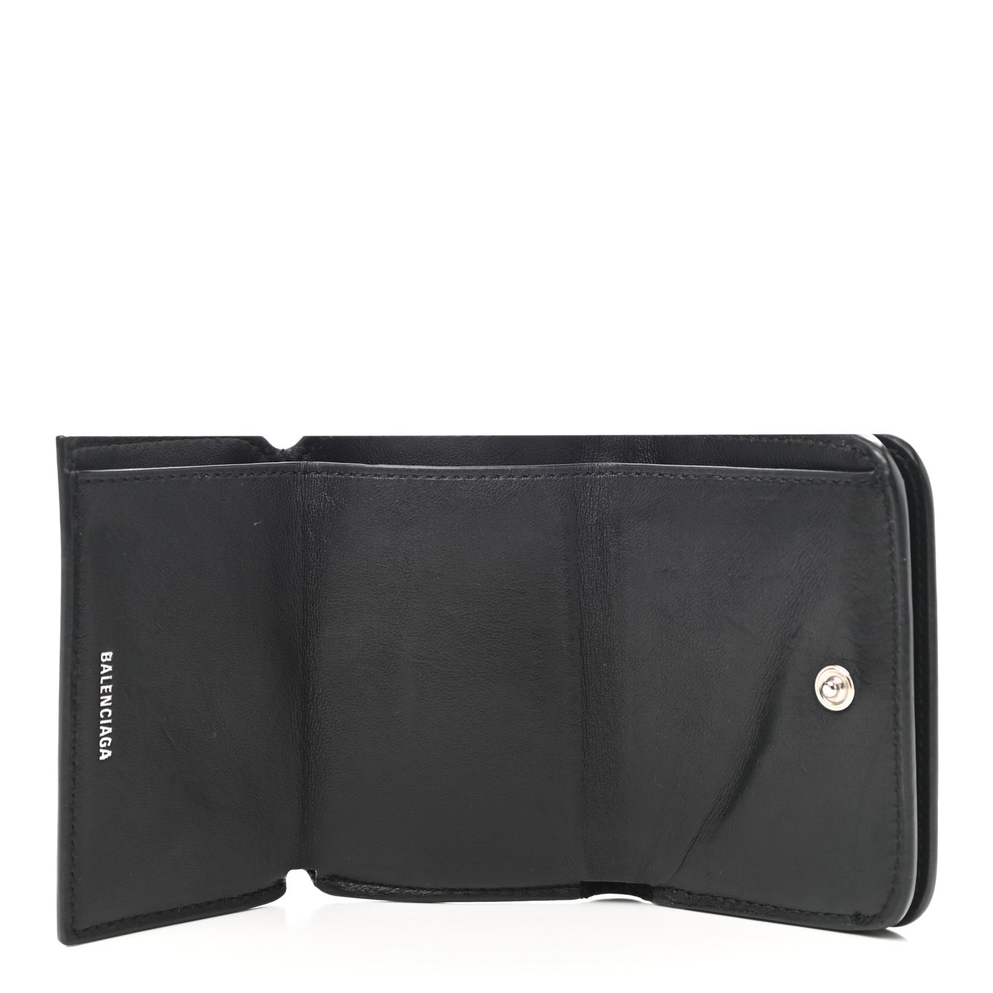 Calfskin Logo Mini Cash Wallet Black