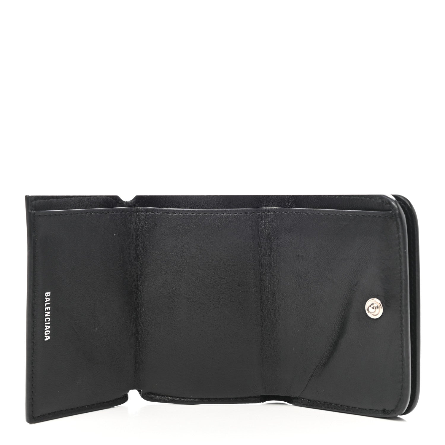 Balenciaga Calfskin Logo Mini Cash Wallet Black 5 of 11