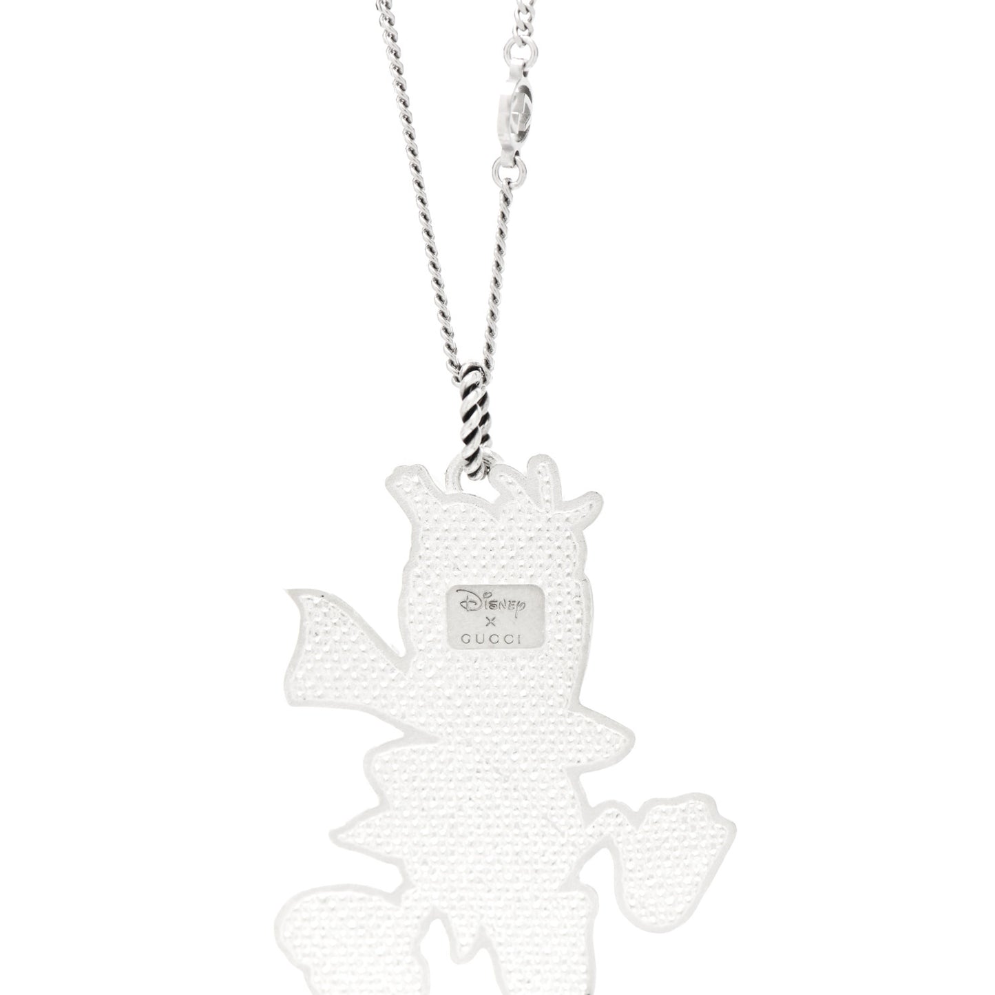 X DISNEY Sterling Silver Enamel Donald Duck Pendant Necklace
