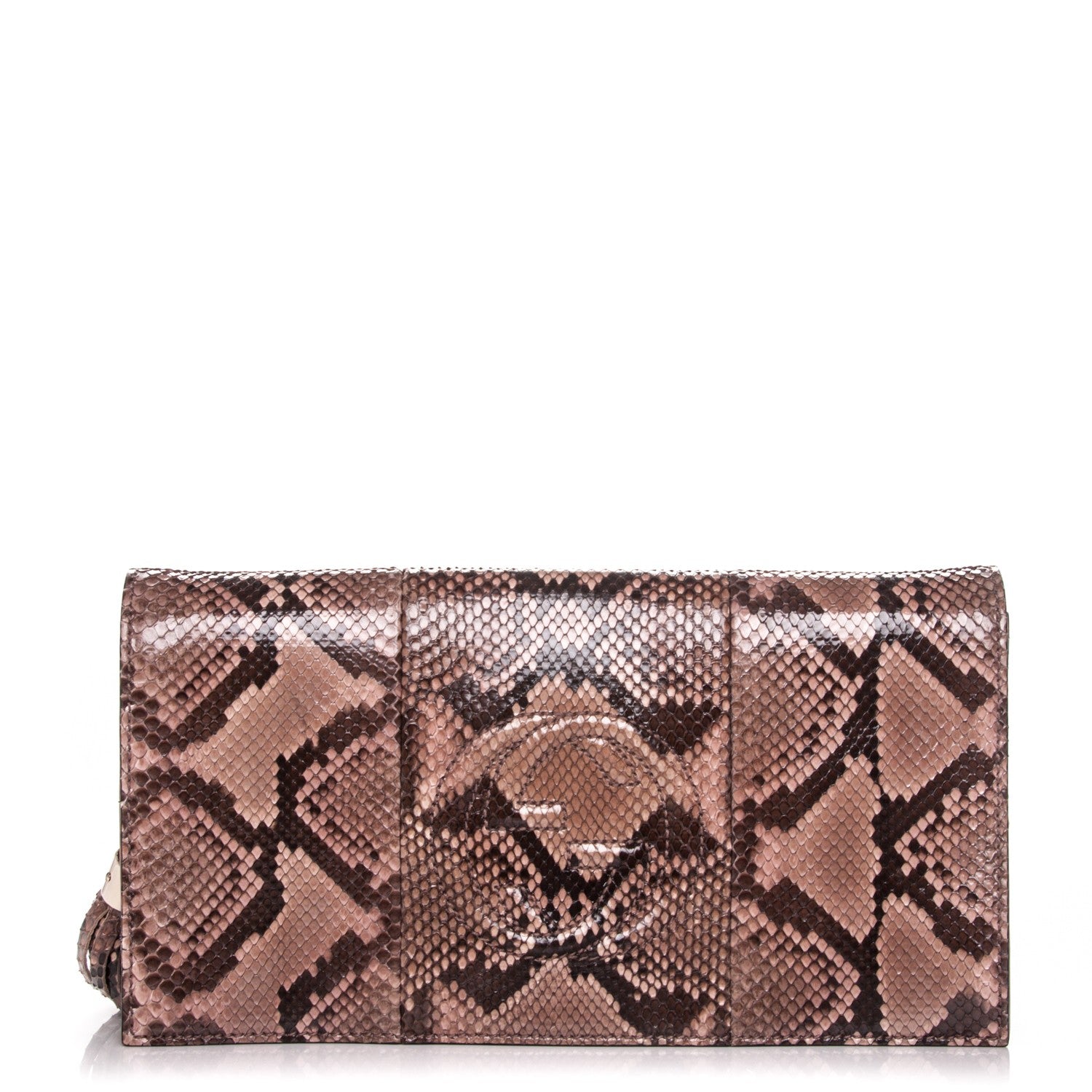 Gucci Python Medium Soho Clutch Pink Pearl 1 of 7
