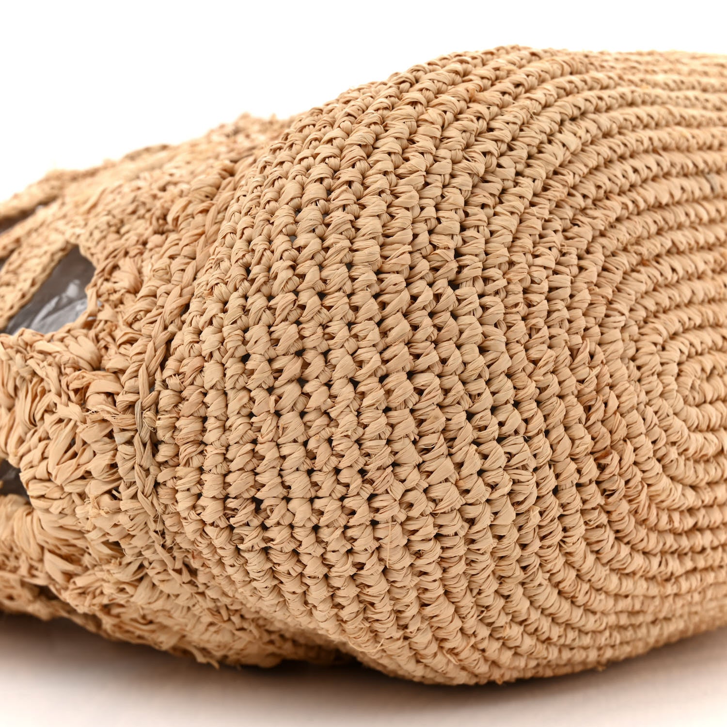 Loewe Raffia Crochet Slit Tote Bag Natural Tan 9 of 13