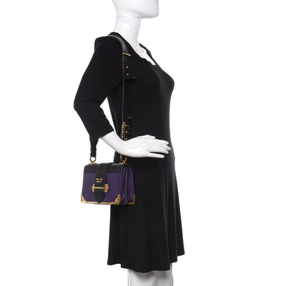 Prada City Calf Saffiano Cahier Bag Viola Black 2 of 9
