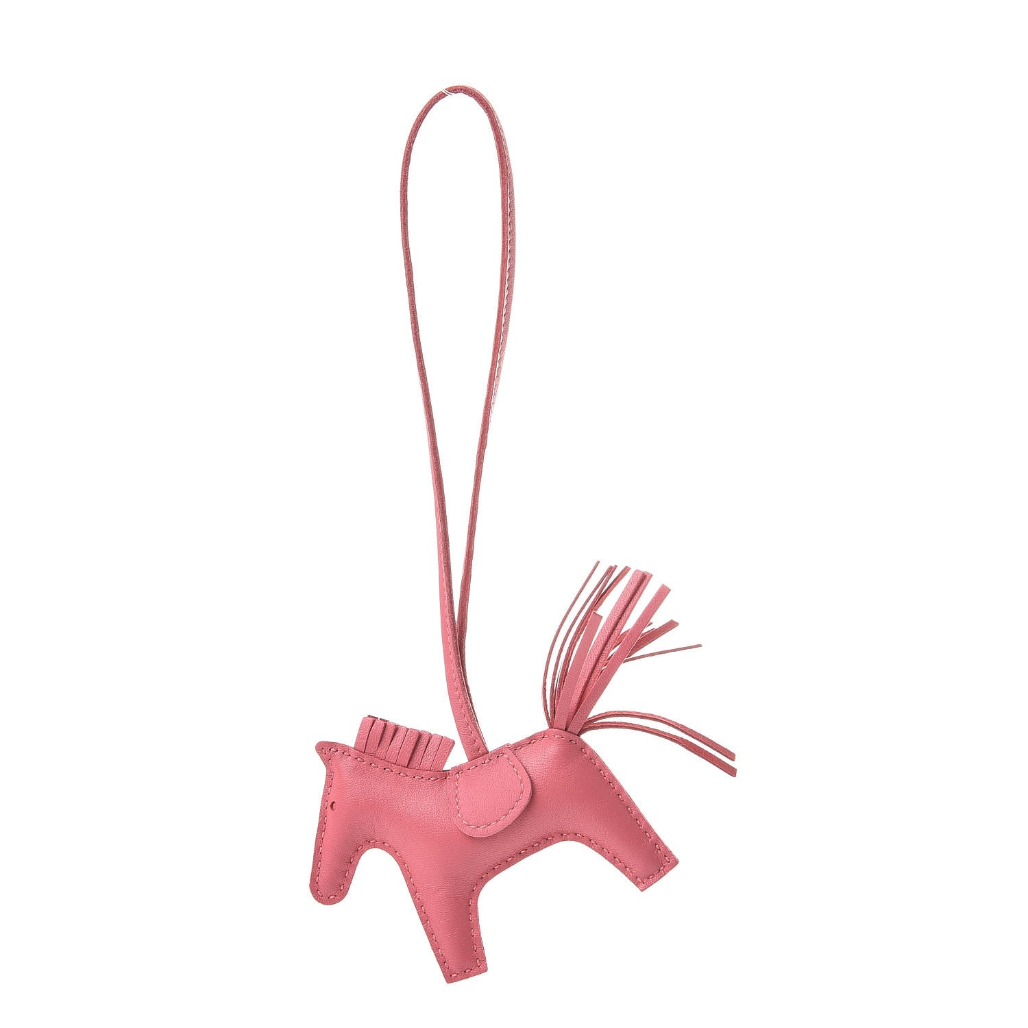 Hermes Milo Lambskin Grigri Rodeo Horse Bag Charm PM Rose Azalee 1 of 5