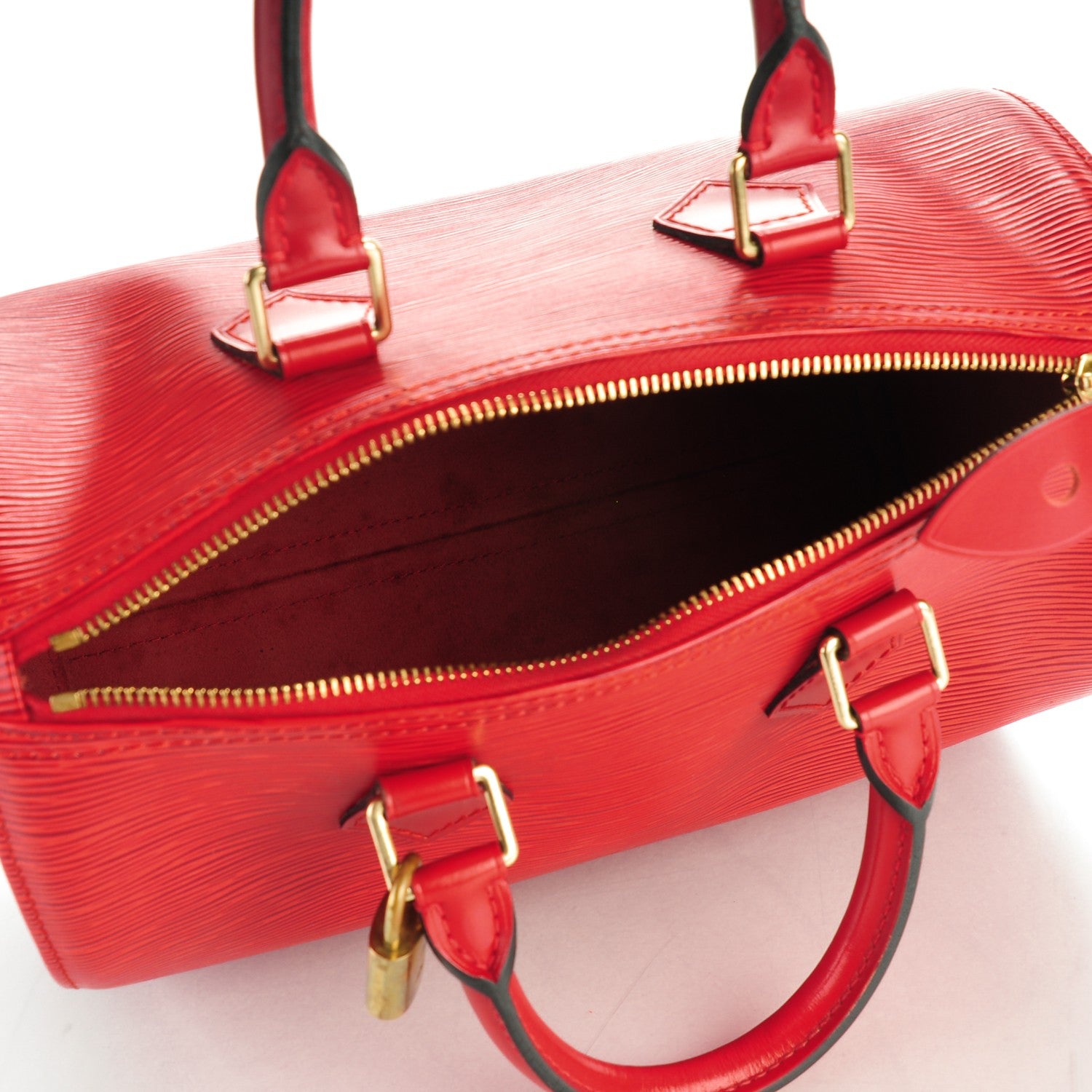 Louis Vuitton Epi Speedy 25 Castillan Red 5 of 7