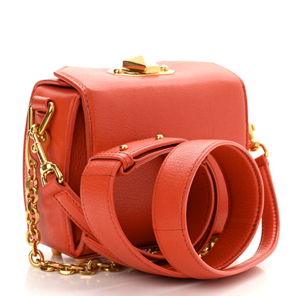 Alexander McQueen Silky Amish Grained Goatskin Box Shoulder Bag 16 Flame 3 of 10