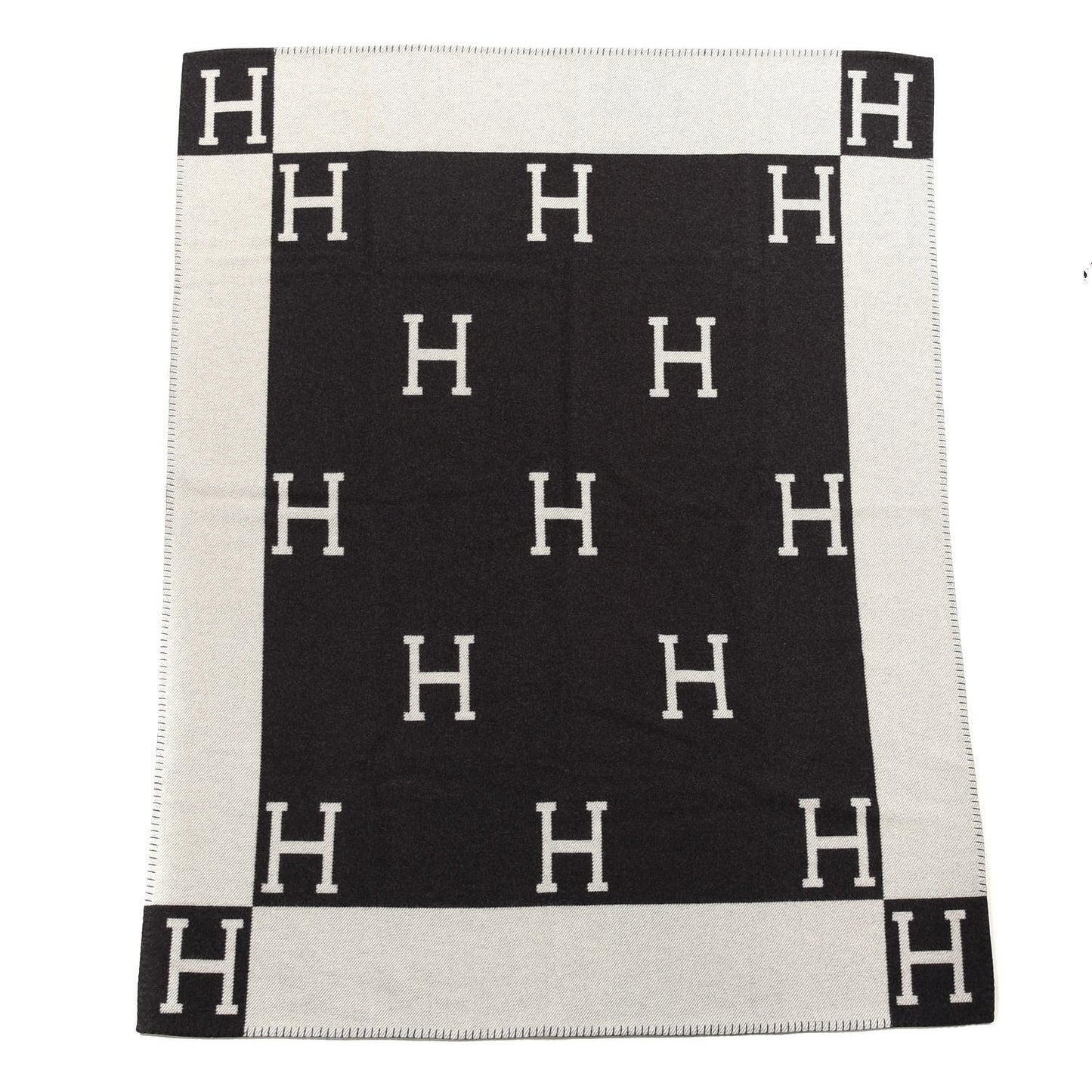 Wool Cashmere Avalon Blanket Ecru Gris Fonce