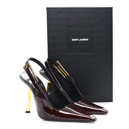 Saint Laurent Vernice Gloss Lee 110 Slingback Pumps 36.5 Marron Glacé 10 of 10