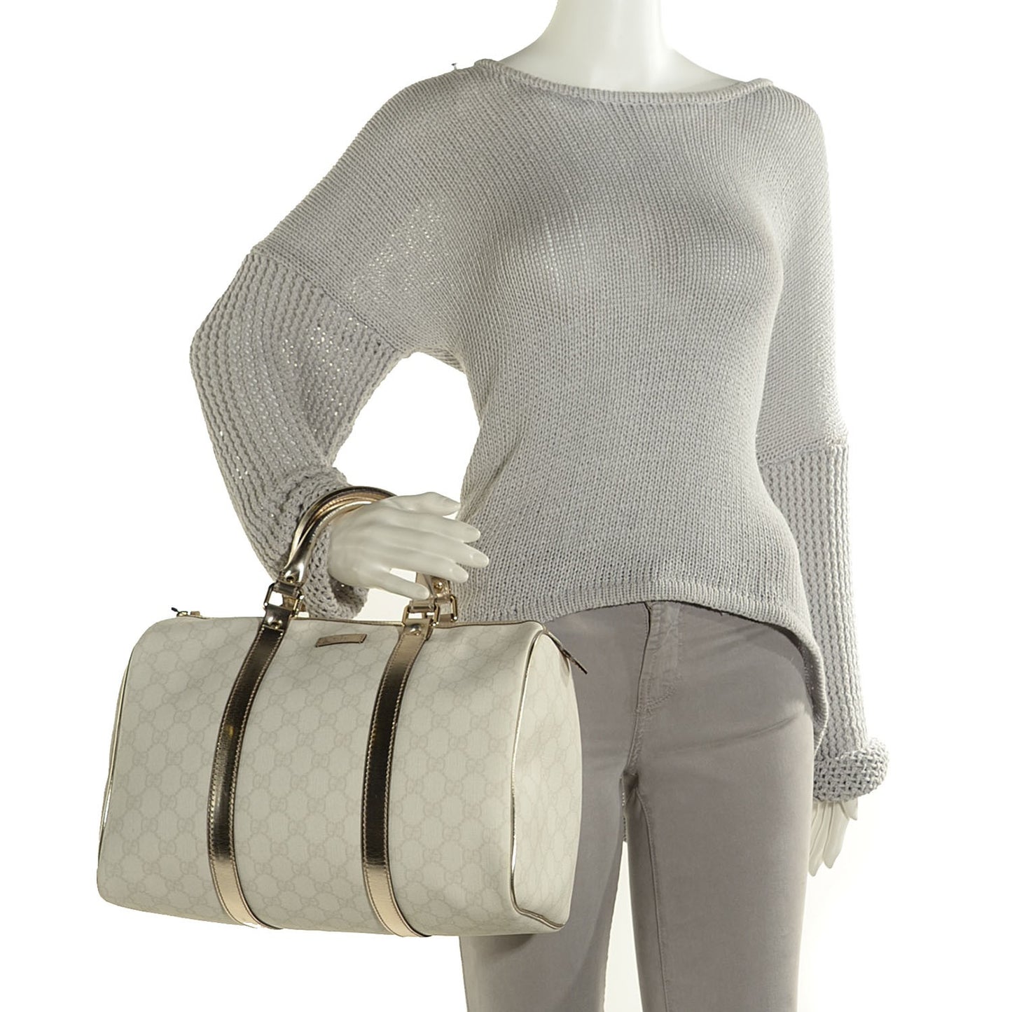 GG Plus Monogram Medium Joy Boston White