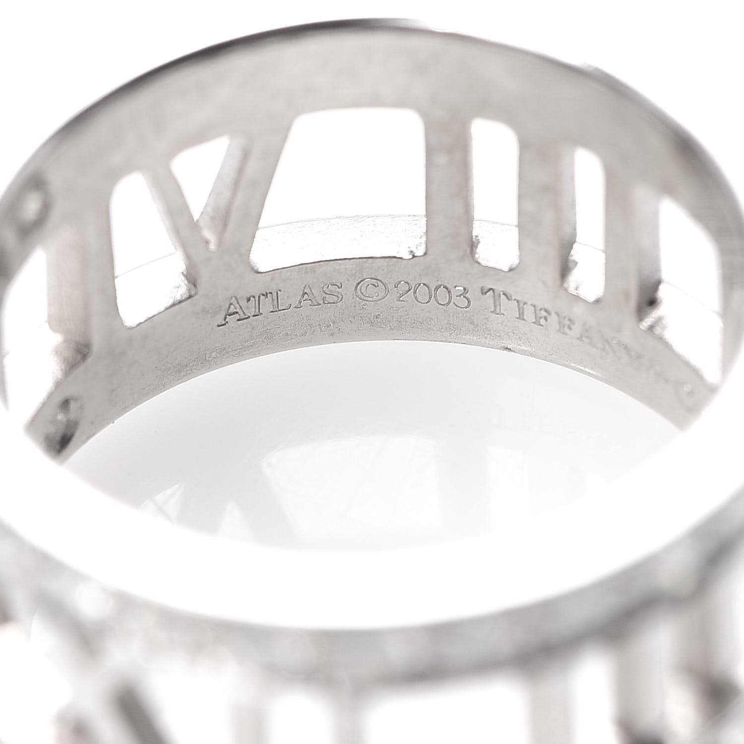 Tiffany 18K White Gold Diamond Wide Atlas Open Ring 47 4.25 7 of 9