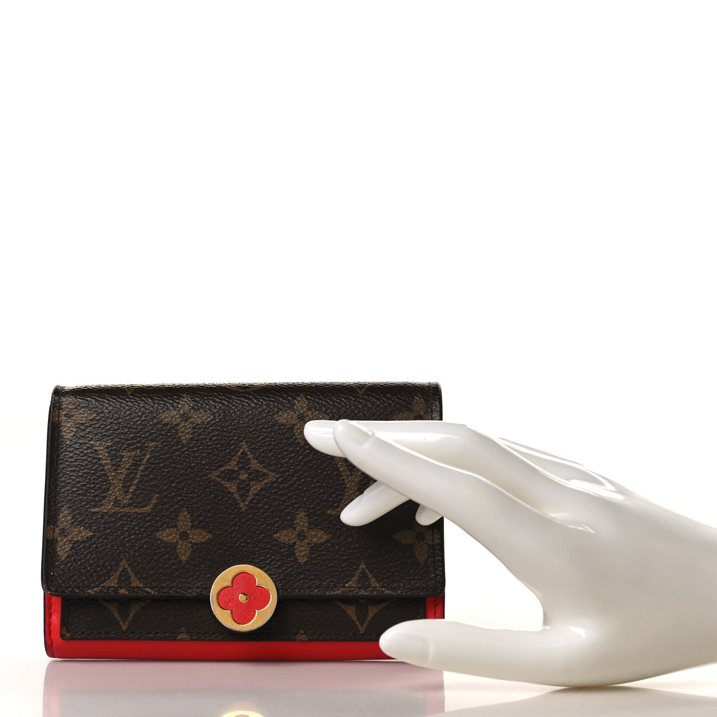 Monogram Flore Compact Wallet Coquelicot