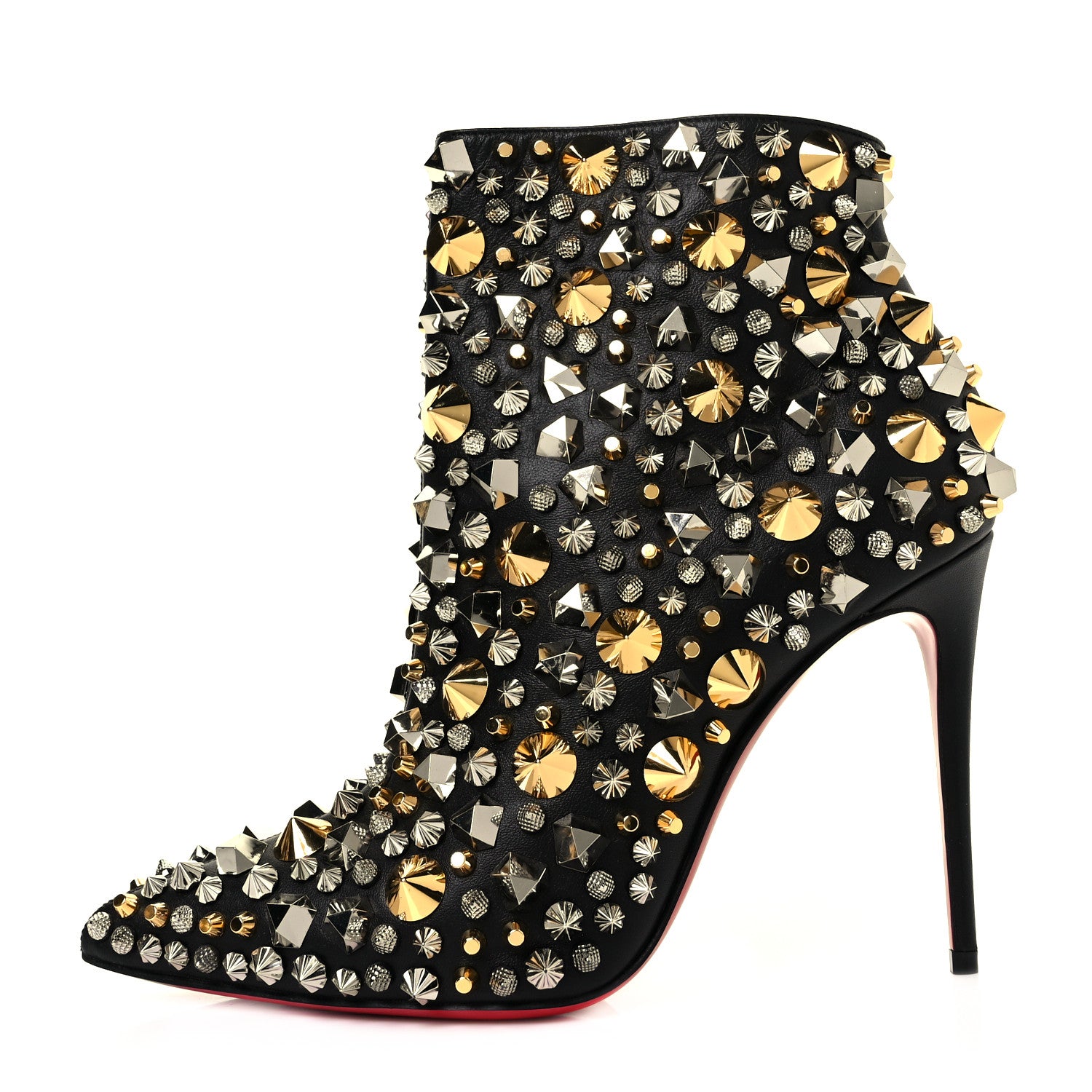 Christian Louboutin Calfskin So Full Kate 100 Ankle Boots 37.5 Black Multicolor 1 of 9