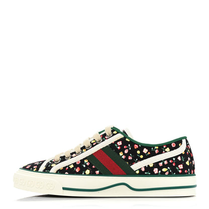 Gucci X LIBERTY OF LONDON Canvas Web Holly Print Womens 1977 Tennis Sneakers 35 Black Peach Mystic White 1 of 7