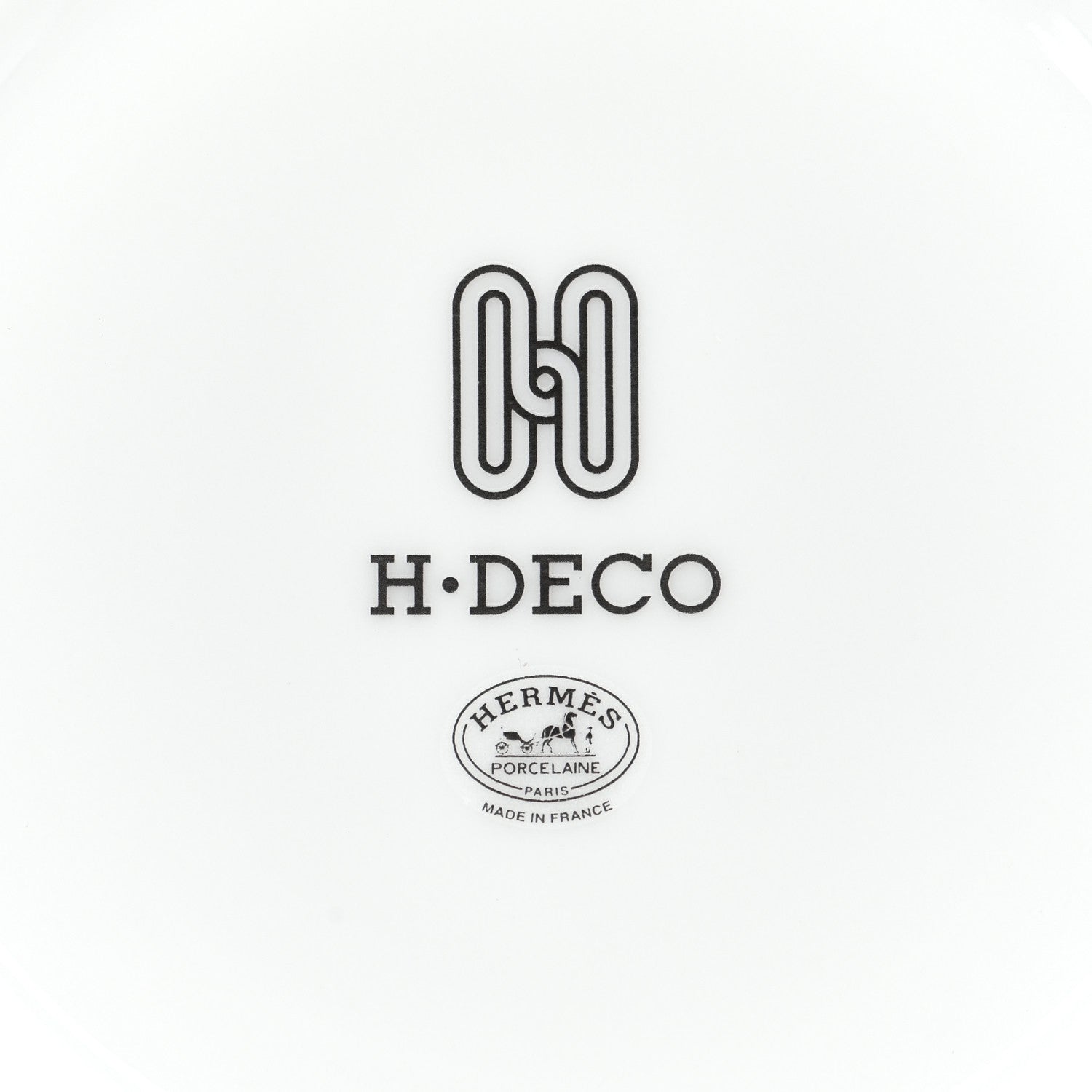 Hermes Porcelain H Deco Bread And Butter Plates Set of 2 Black White 4 of 5