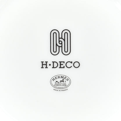 Hermes Porcelain H Deco Bread And Butter Plates Set of 2 Black White 4 of 5