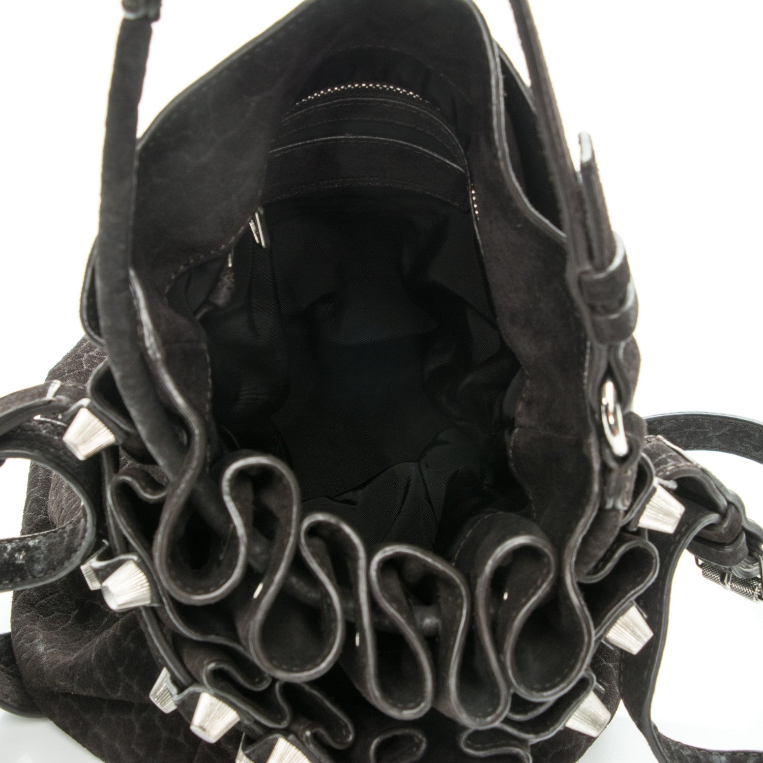 Alexander Wang Suede Diego Bucket Bag Dark Brown Nickel Hardware 5 of 6