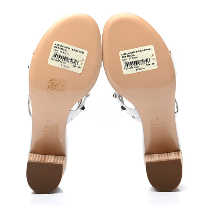 Hermes Nappa Studded Ajaccio Sandals 38 White 5 of 8