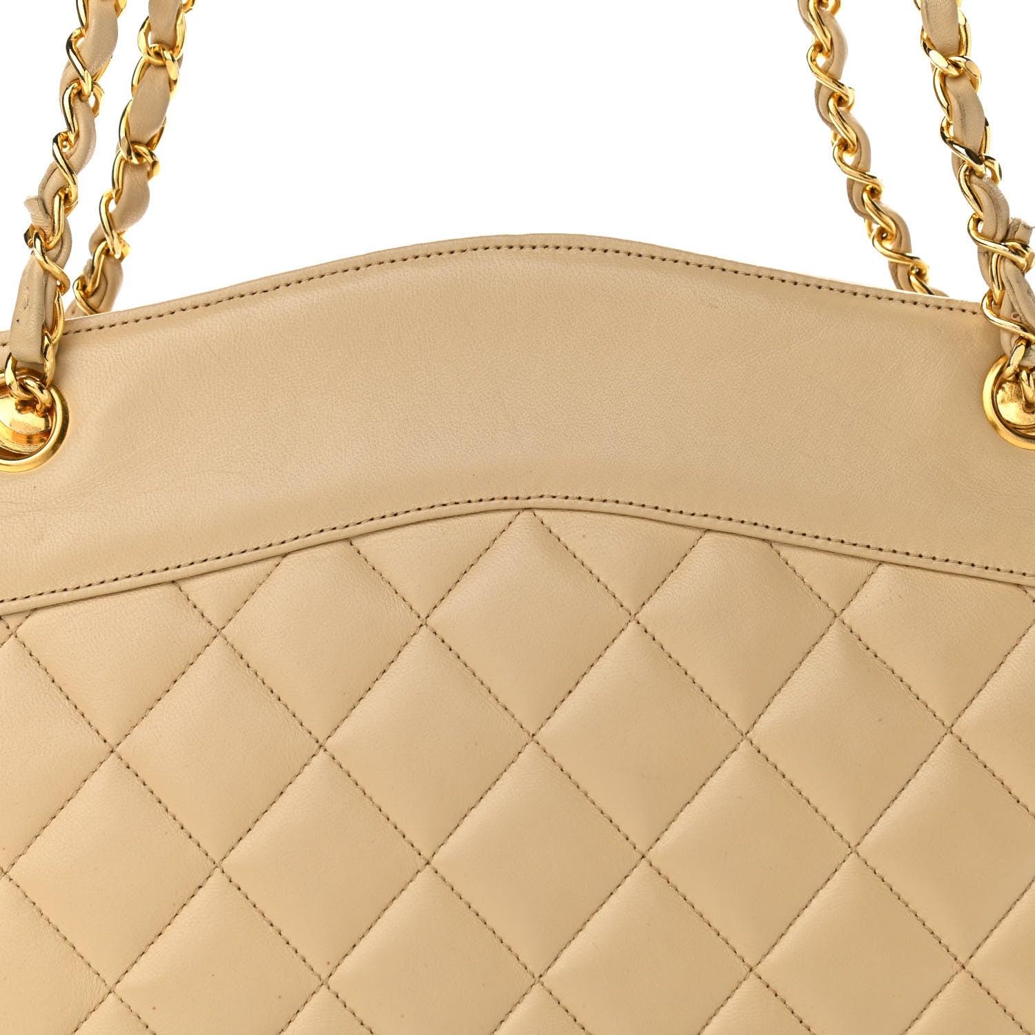 Chanel Lambskin Quilted Shoulder Bag Beige 10 of 11