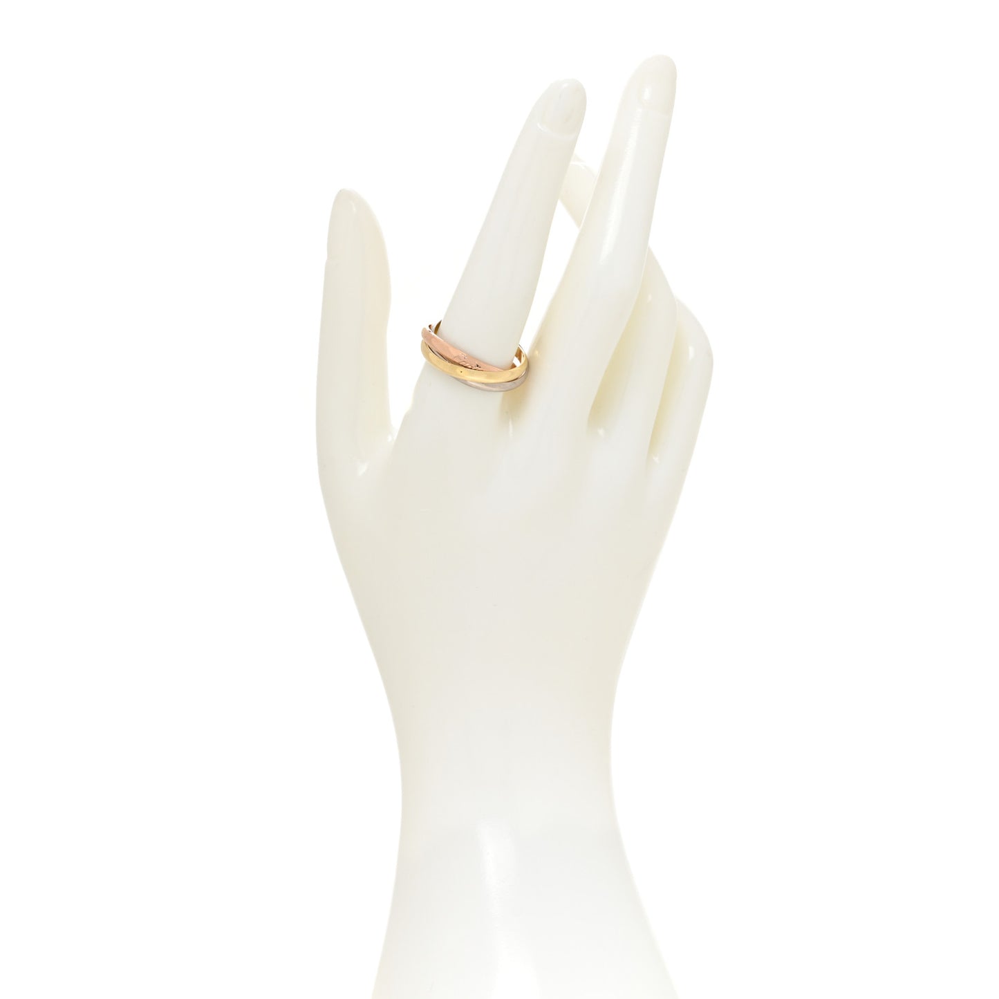 18K Pink Yellow White Gold Small Trinity Ring 62 10