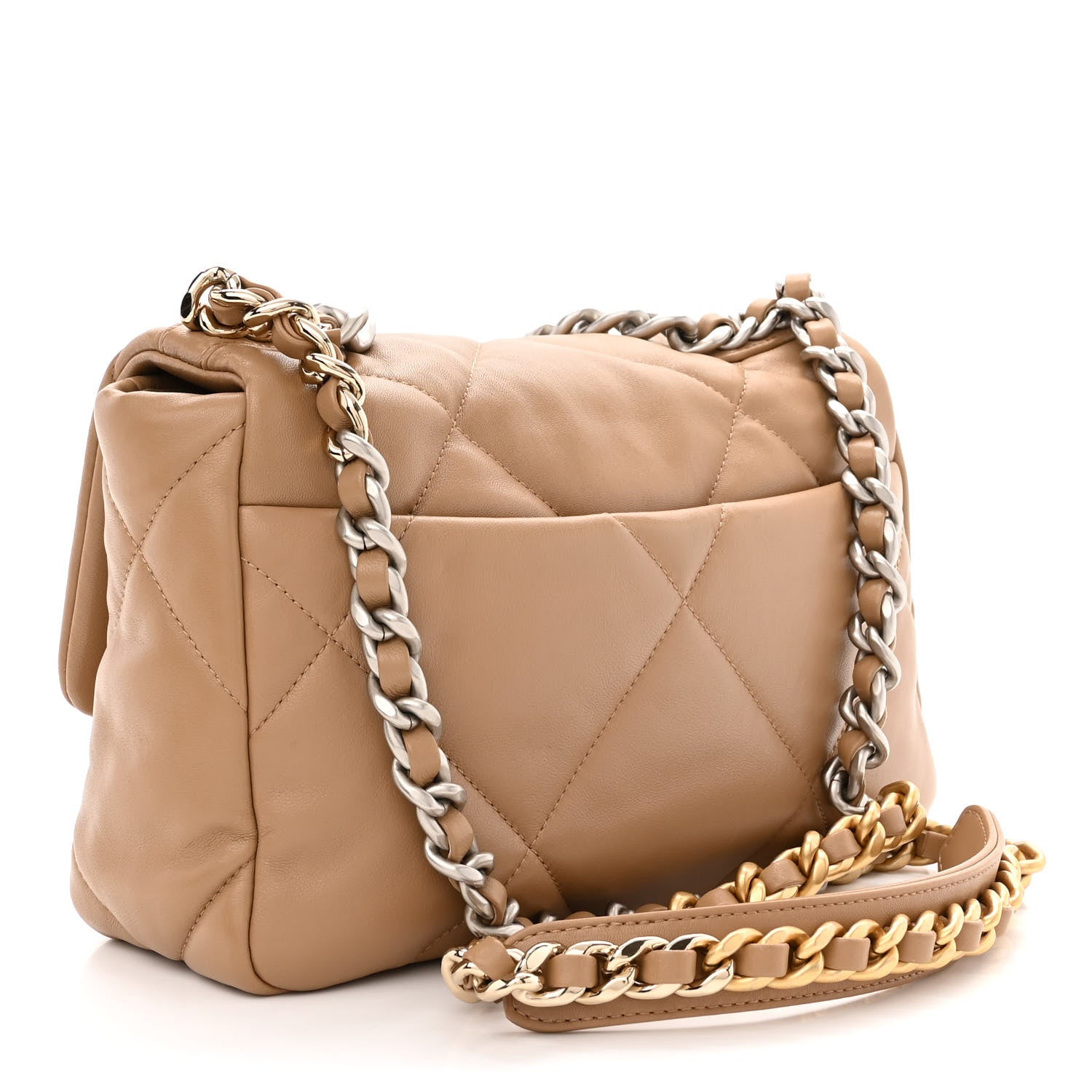 Chanel Lambskin Quilted Medium Chanel 19 Flap Dark Beige 3 of 11
