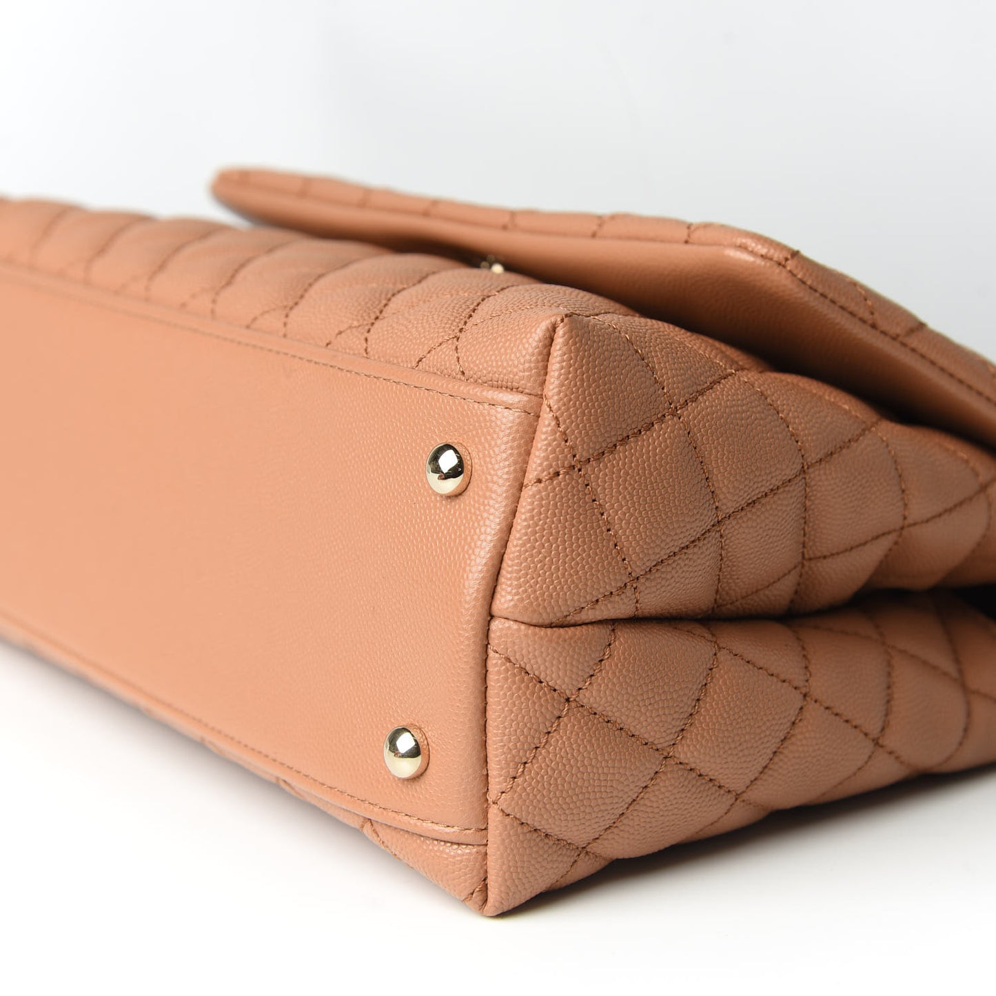 Caviar Quilted Lizard Embossed Small Coco Handle Flap Brown