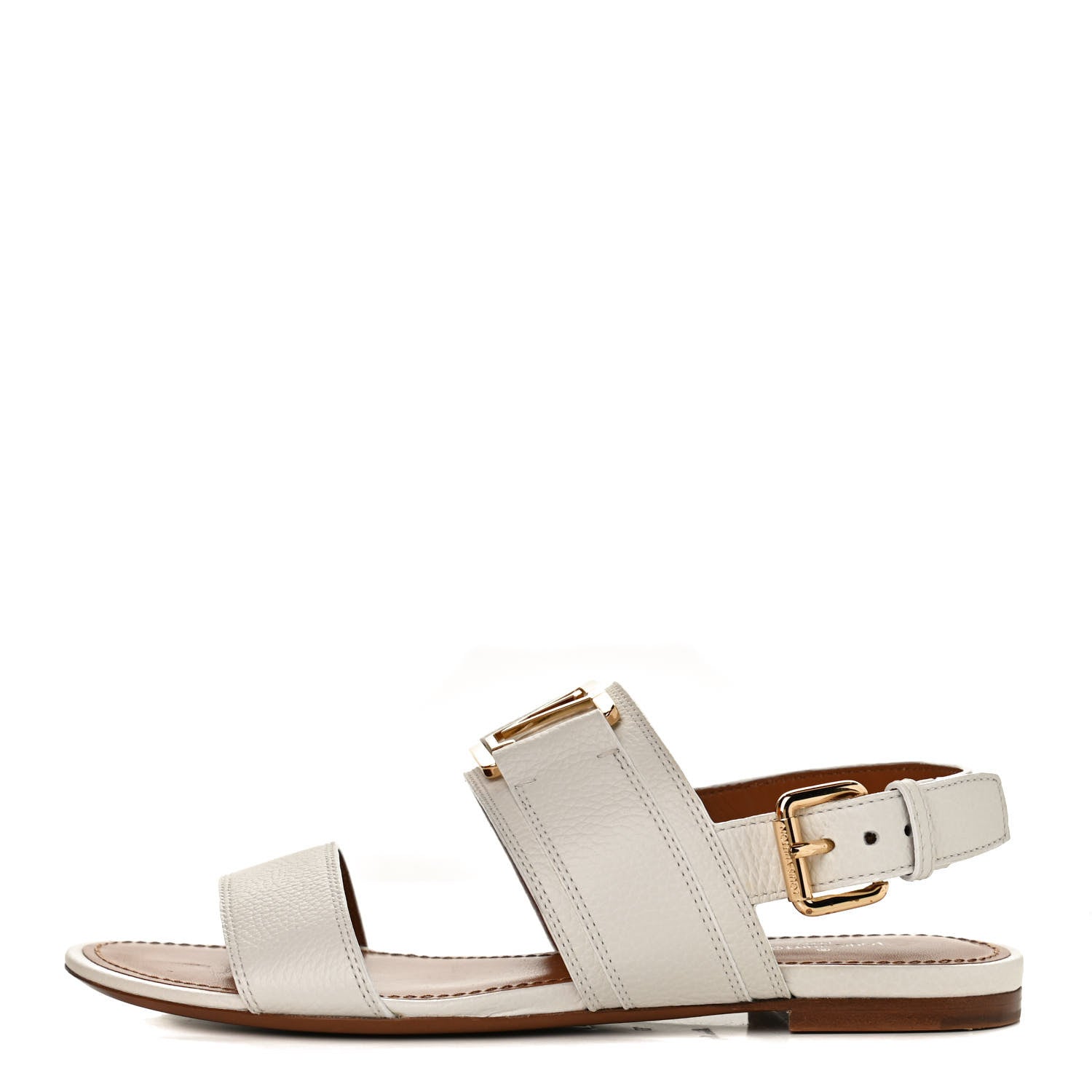 Louis Vuitton Grained Calfskin Horizon Flat Sandals 37 White 1 of 11