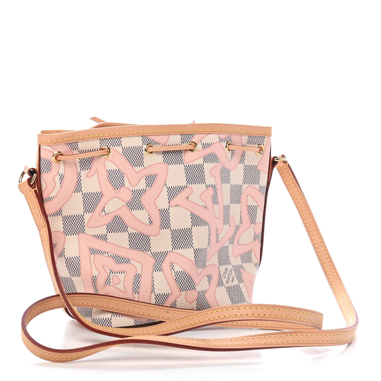 Louis Vuitton Damier Azur Tahitienne Nano Noe Rose Ballerine 3 of 9