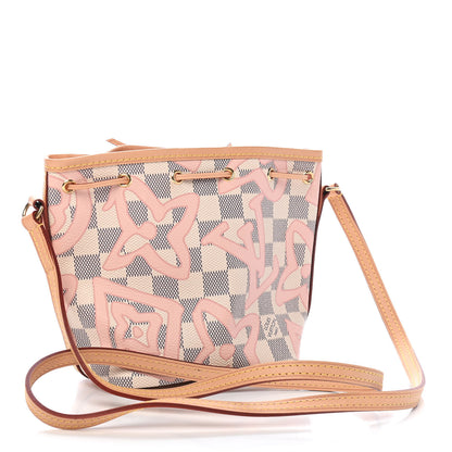 Louis Vuitton Damier Azur Tahitienne Nano Noe Rose Ballerine 3 of 9