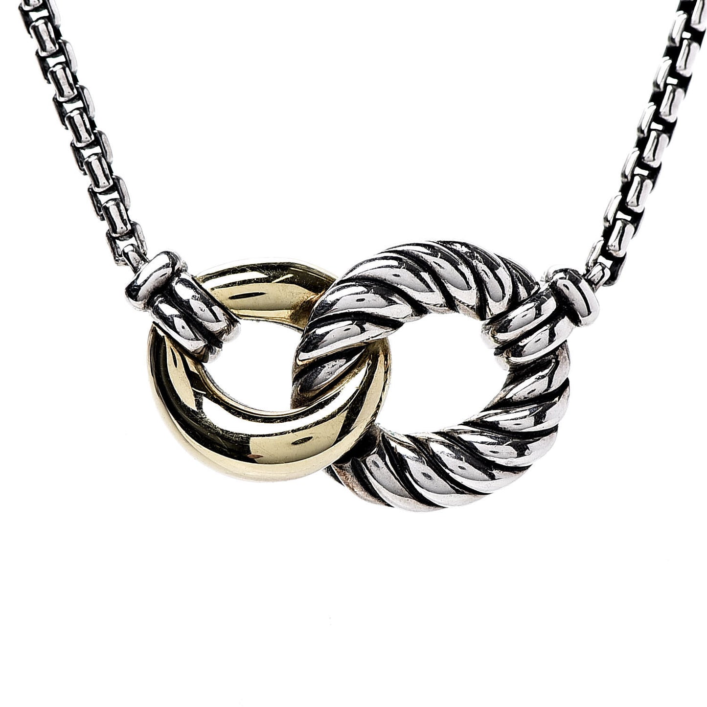 Sterling Silver 18K Yellow Gold Belmont Pendant Necklace