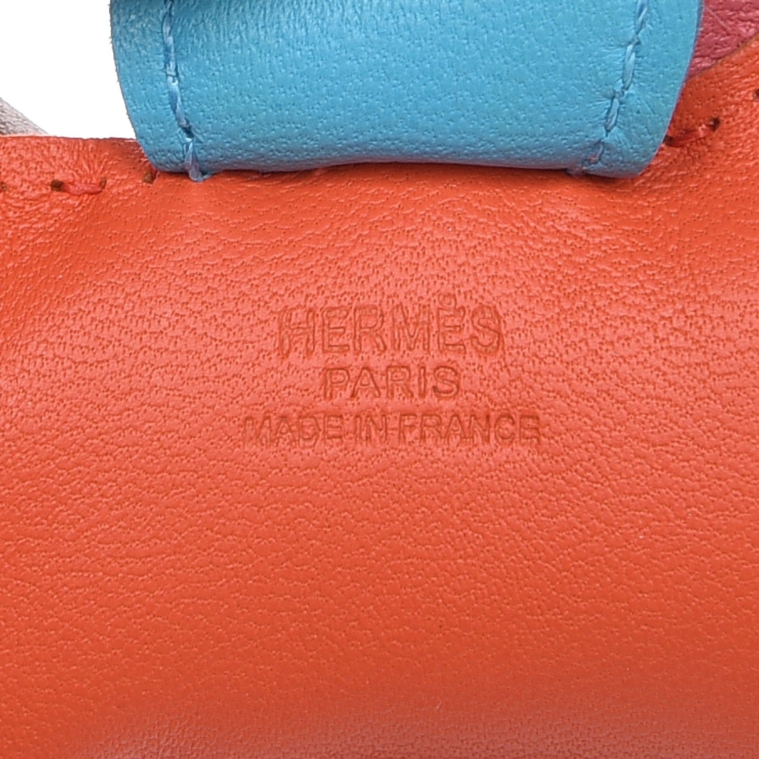 Hermes Milo Lambskin Grigri Rodeo Horse Bag Charm PM Orange Poppy Rose Azalee Bleu Azteque 4 of 5
