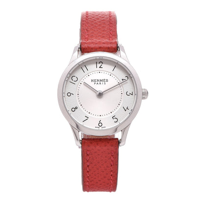 Hermes Stainless Steel Epsom 25mm Slim d'Quartz Watch Rouge Casaque 1 of 9