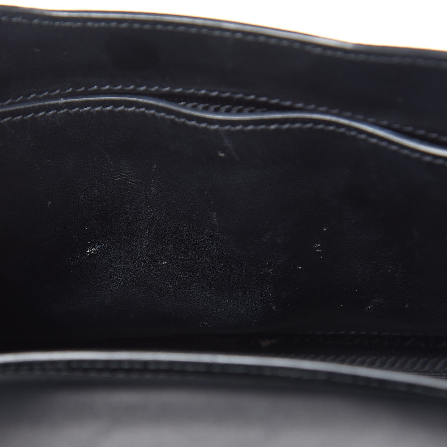 Saffiano Cuir Calfskin Monochrome Envelope Flap Chain Shoulder Bag Black
