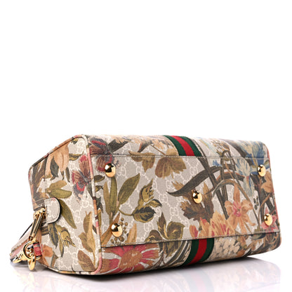 Gucci GG Supreme Monogram Water Flora Web Medium Ophidia Top Handle Bowler Bag Beige White Multicolor 4 of 9