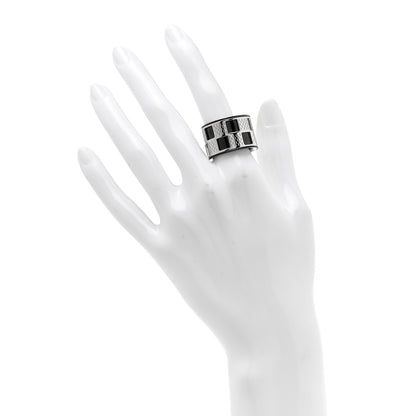 Louis Vuitton Damier Perfore Ring M Silver Black 2 of 4
