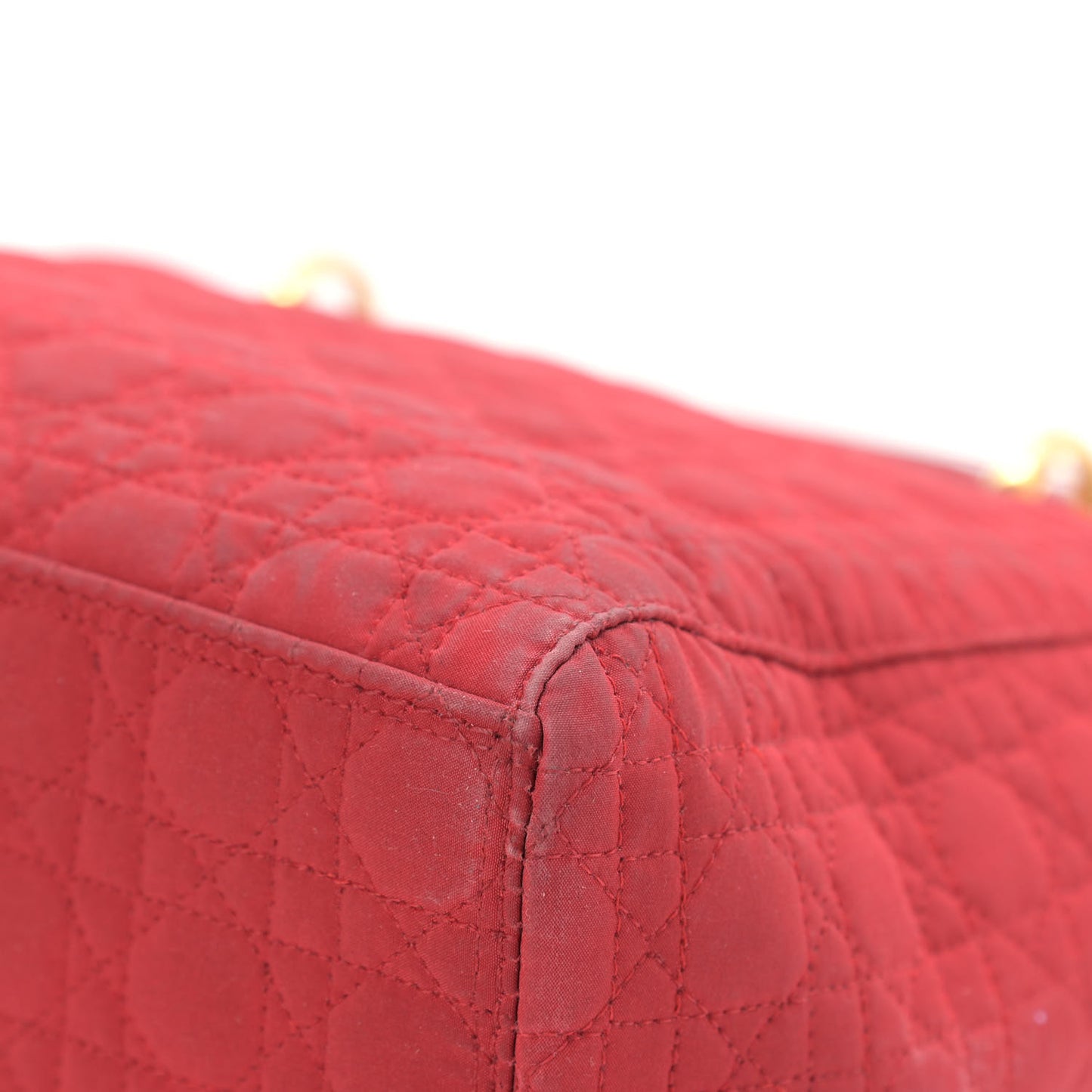 Nylon Cannage Medium Lady Dior Red