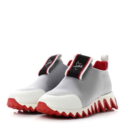 Christian Louboutin Neoprene Tiketa Flat Sneakers 38.5 Grey 3 of 8