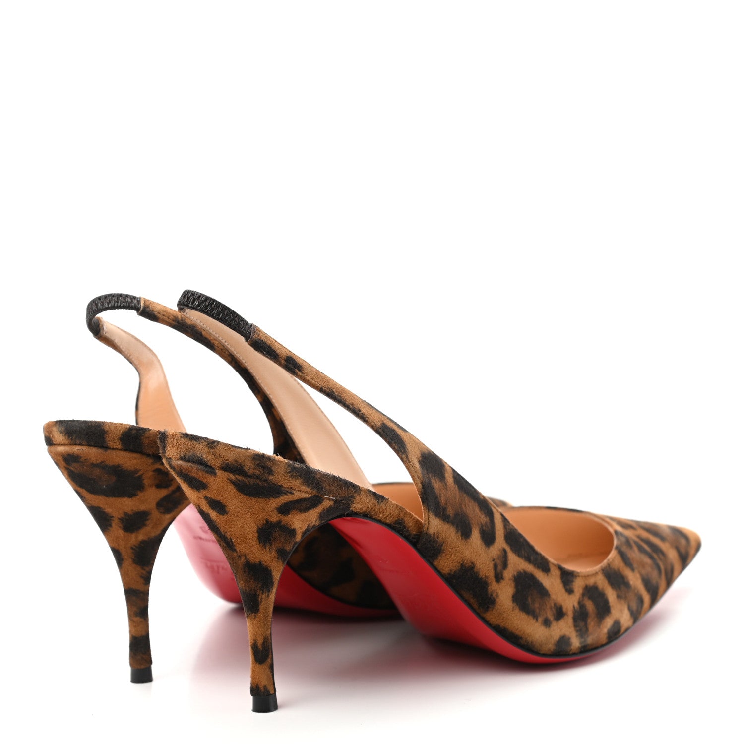 Christian Louboutin Veau Velours Leopard Clare Sling 80 Pumps 38 Caramel 4 of 8