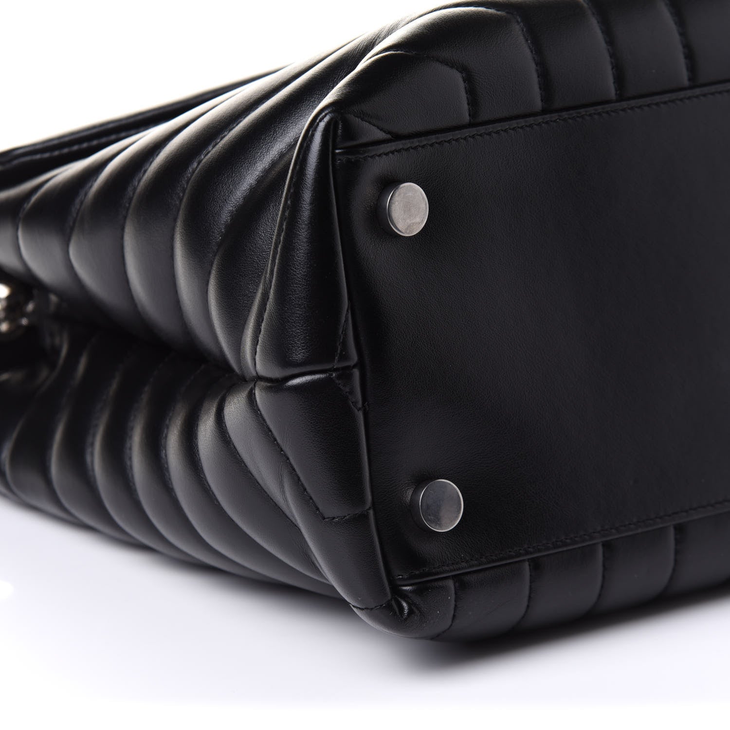 Saint Laurent Calfskin Y Quilted Monogram Large Loulou Chain Satchel Black 9 of 10