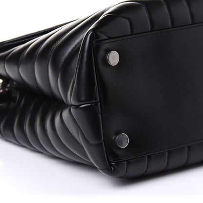 Saint Laurent Calfskin Y Quilted Monogram Large Loulou Chain Satchel Black 9 of 10