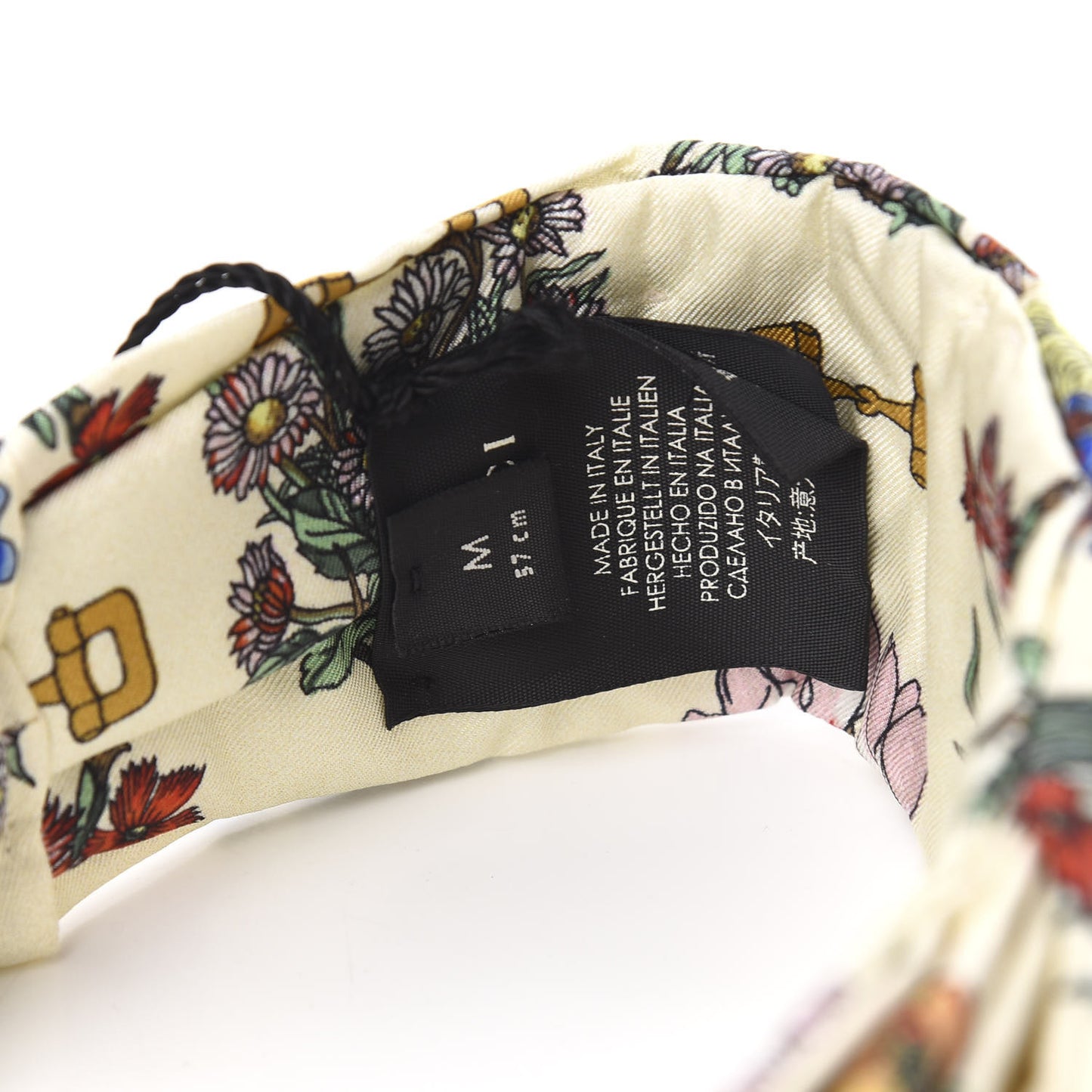 Silk Floral Stirrup Print Headband Natural